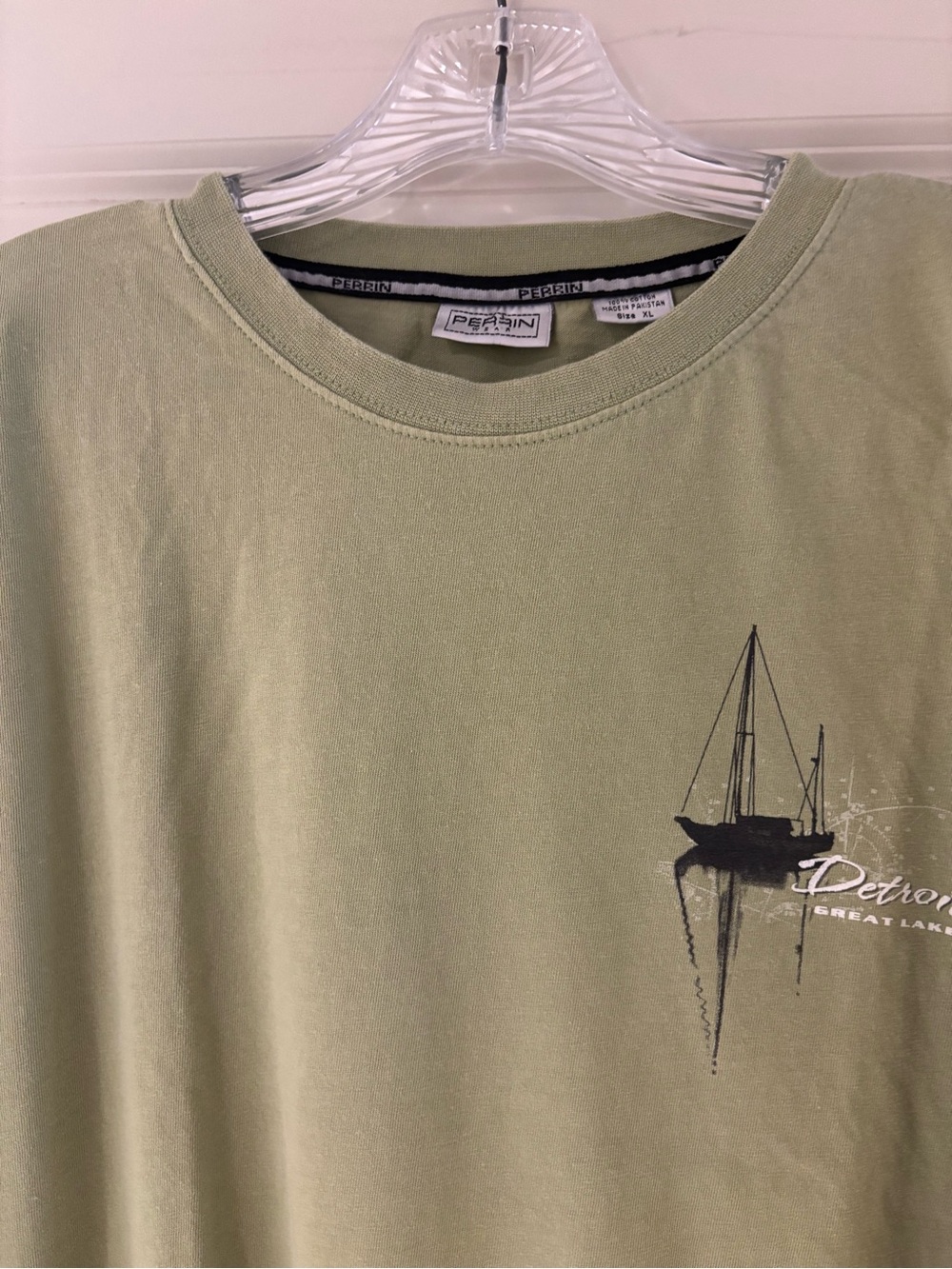 Perrin Wear Detroit Great Lakes Sailboat Relax Short Sleeve T-Shirt XL Cotton EU